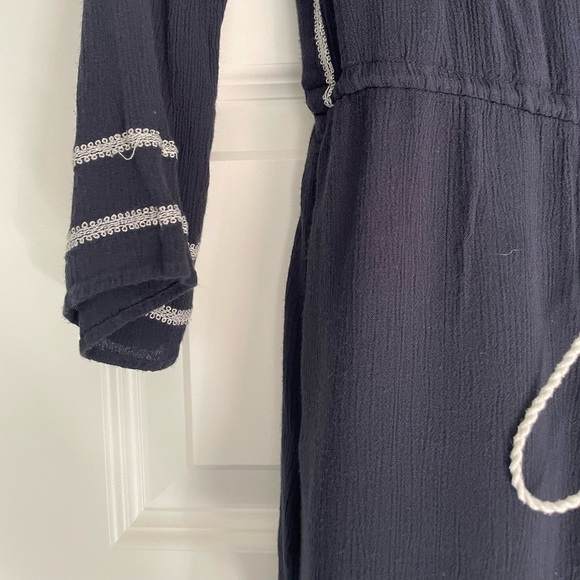 Gap Boho Long Sleeve Embroidered Dress Navy, XS - Picture 3 of 7